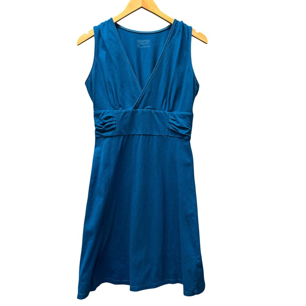 Patagonia Margot Dress Big Sur Blue Organic Cotton Pullover Coastal V-Neck